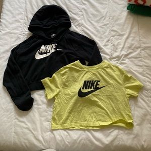 Nike black green crop sweatshirt tee lot hoodie